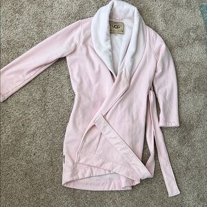 UGG Women's Pale Pink Shawl Collar Wrap Robe